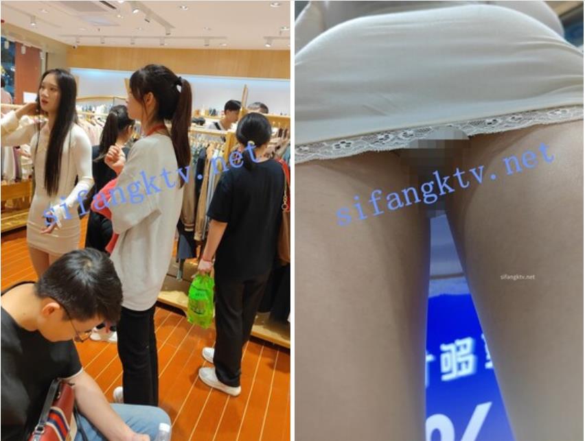 商场偷拍长腿花裙美女穿丁字裤陪男友逛街逼的位置湿了  米黄色包臀裙肉色丝袜高颜值小姐姐白色内内